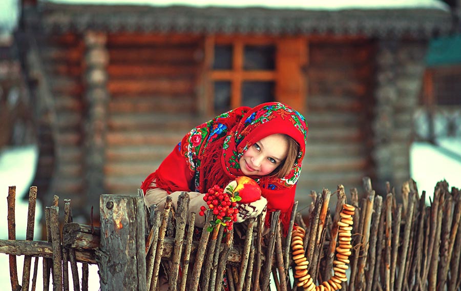 Sexy girl Women in Slavic costumes in Patna